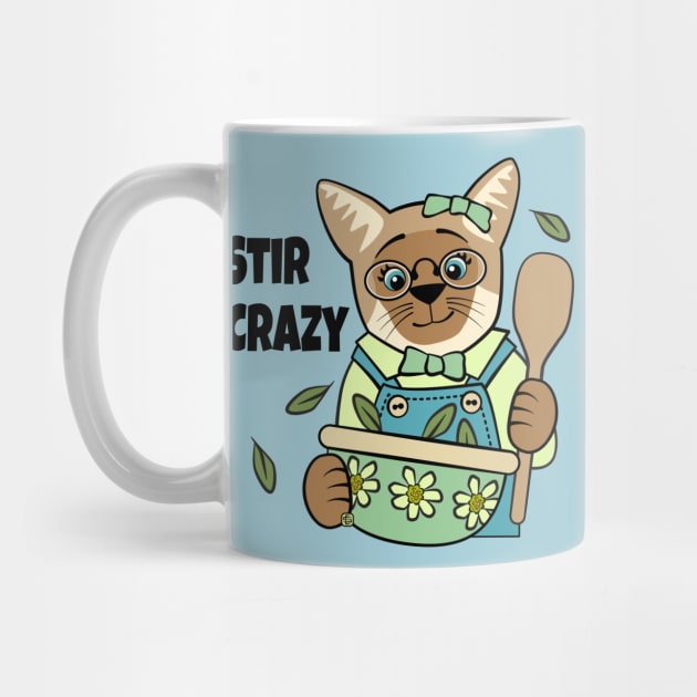 Stir Crazy Cooking Siamese Cat by Sue Cervenka